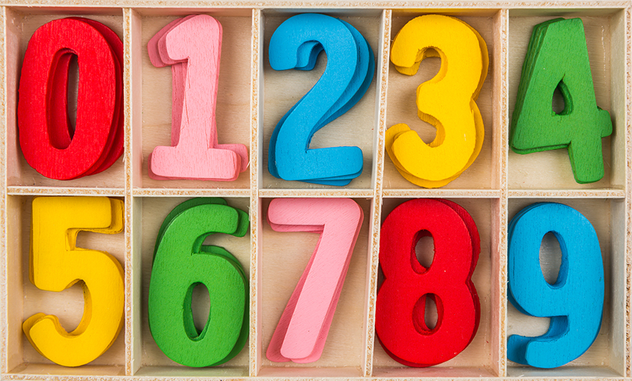 Colorful wooden Number Set