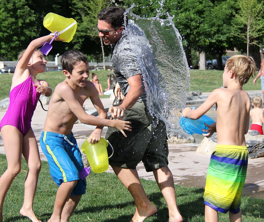water relay race summer fun