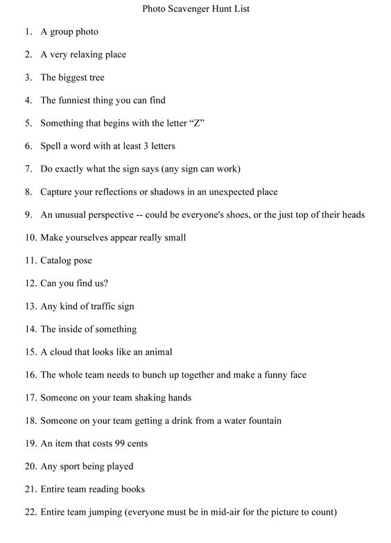 A Photo Scavenger Hunt