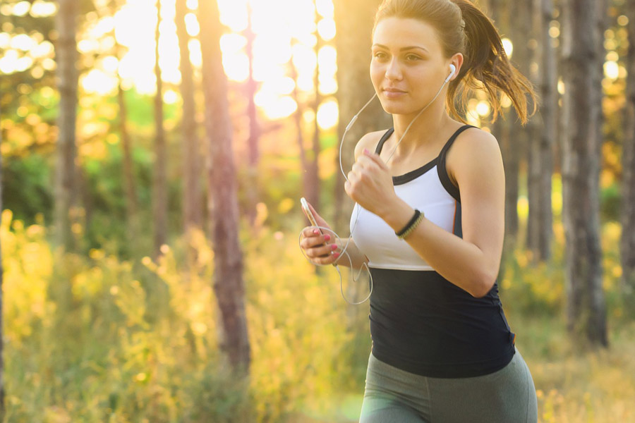 a woman running