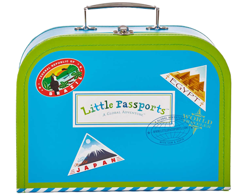 Little Passports blue suitcase